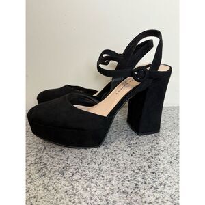 Chinese Laundry Pollyanne Faux Suede Chunky Platform Mary Jane Dolly Heels Prepp